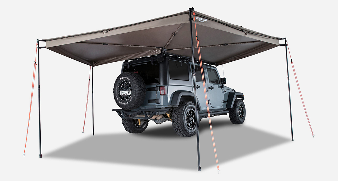 RHINO RACK（ライノラック） Batwing Awning（バットウィングオーニング） 右側装着用 Jeep ラングラー 下から